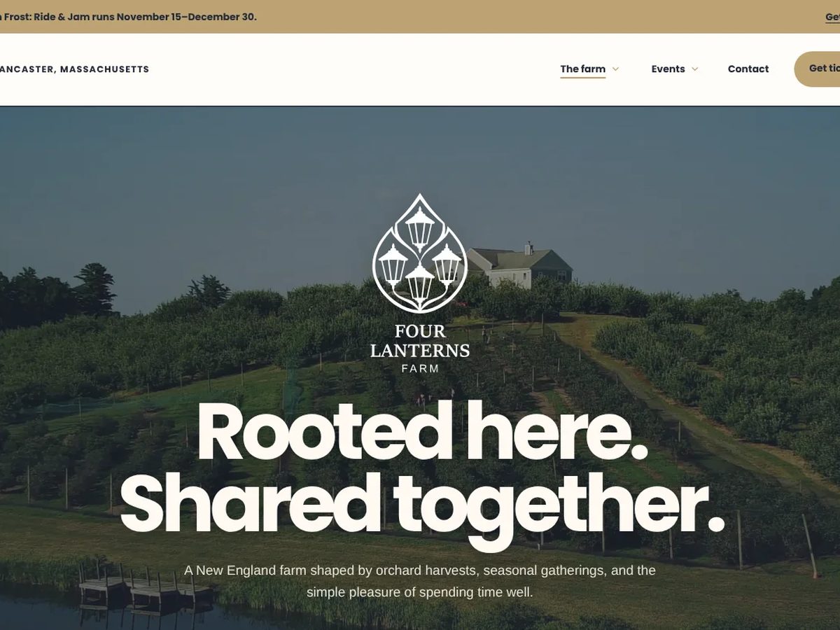 Farm and events website: Four Lanterns Farm